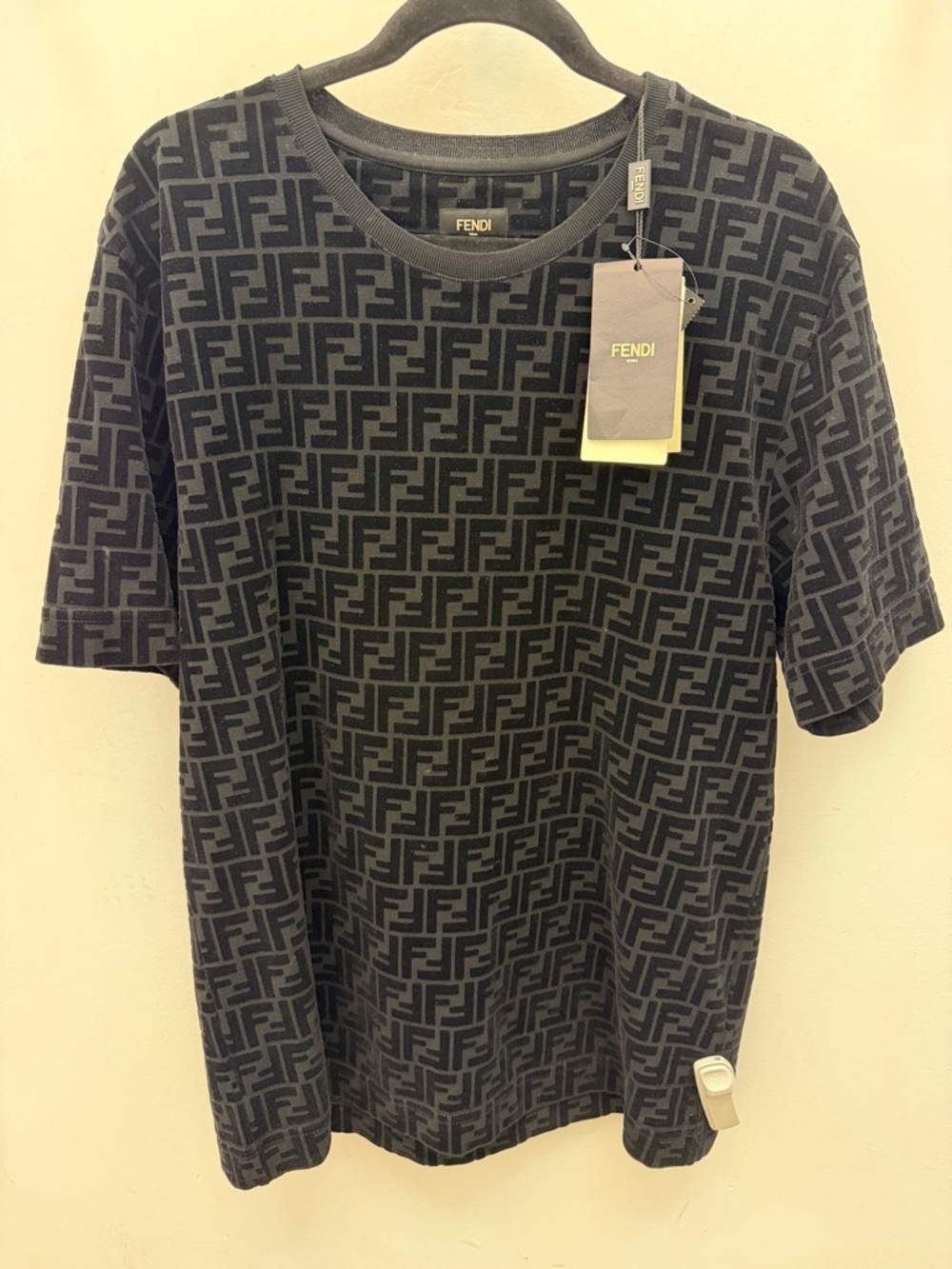 Fendi FF Logo Short Sleeve Tee — Black & Charcoal